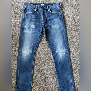 Citizen Of Humanity Women Jeans Corey Slouchy Slim/Distressed Blue Size: 26.